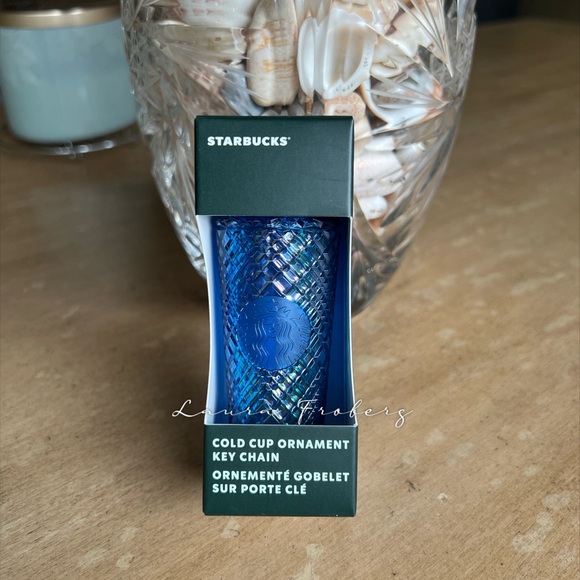 Starbucks Blue Jeweled Keychain - Picture 1 of 3